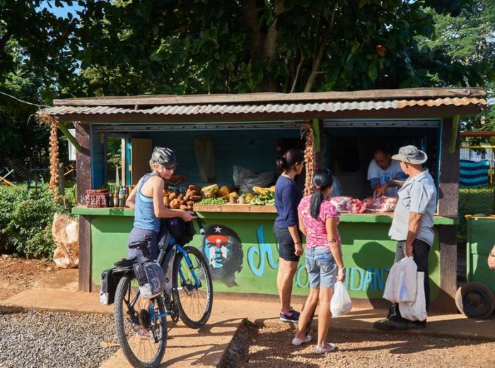 Revelate Designs Nano Panniers on a bike in Cuba