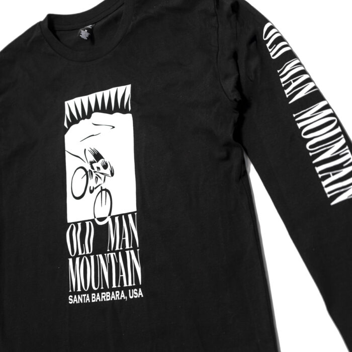 Old Man Mountain Origins Logo Long Sleeve Black Tee Shirt