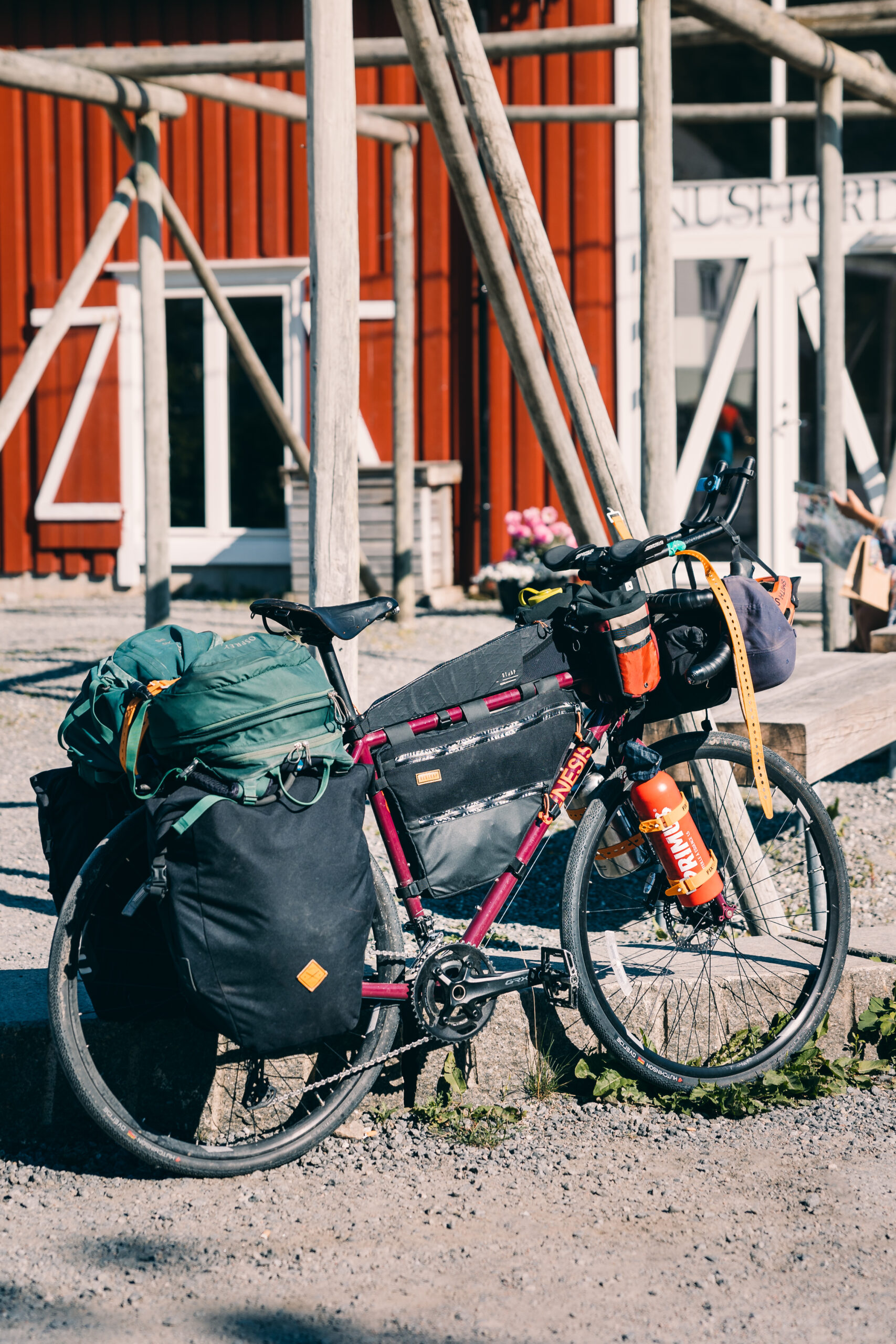 Joffrey's bikepacking setup for his trip in Lofoten