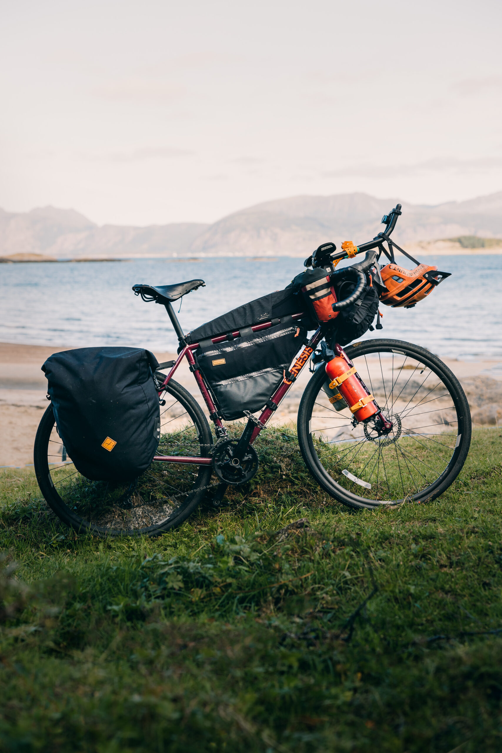 Bikepacking setup for a bikepacking trip across Lofoten Norway