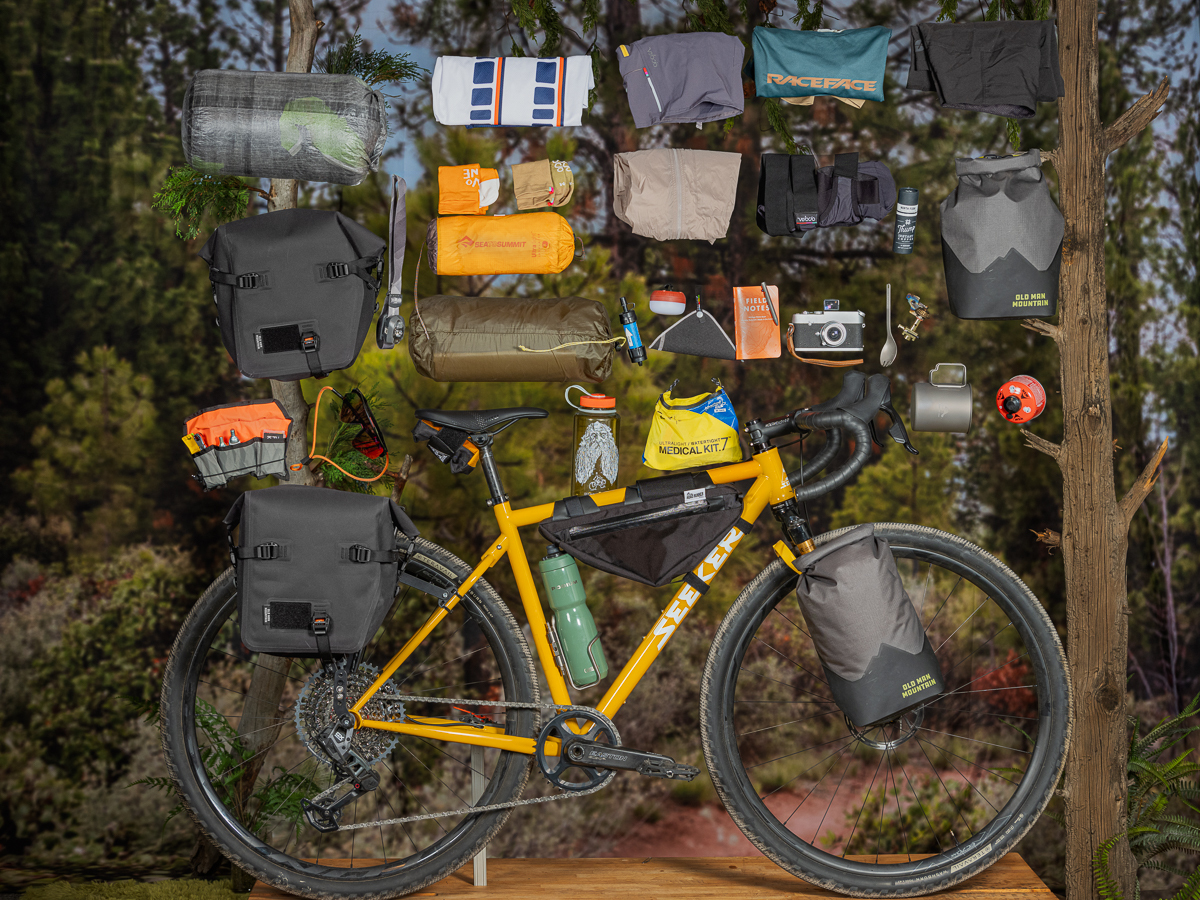 Bikepacking studio shot