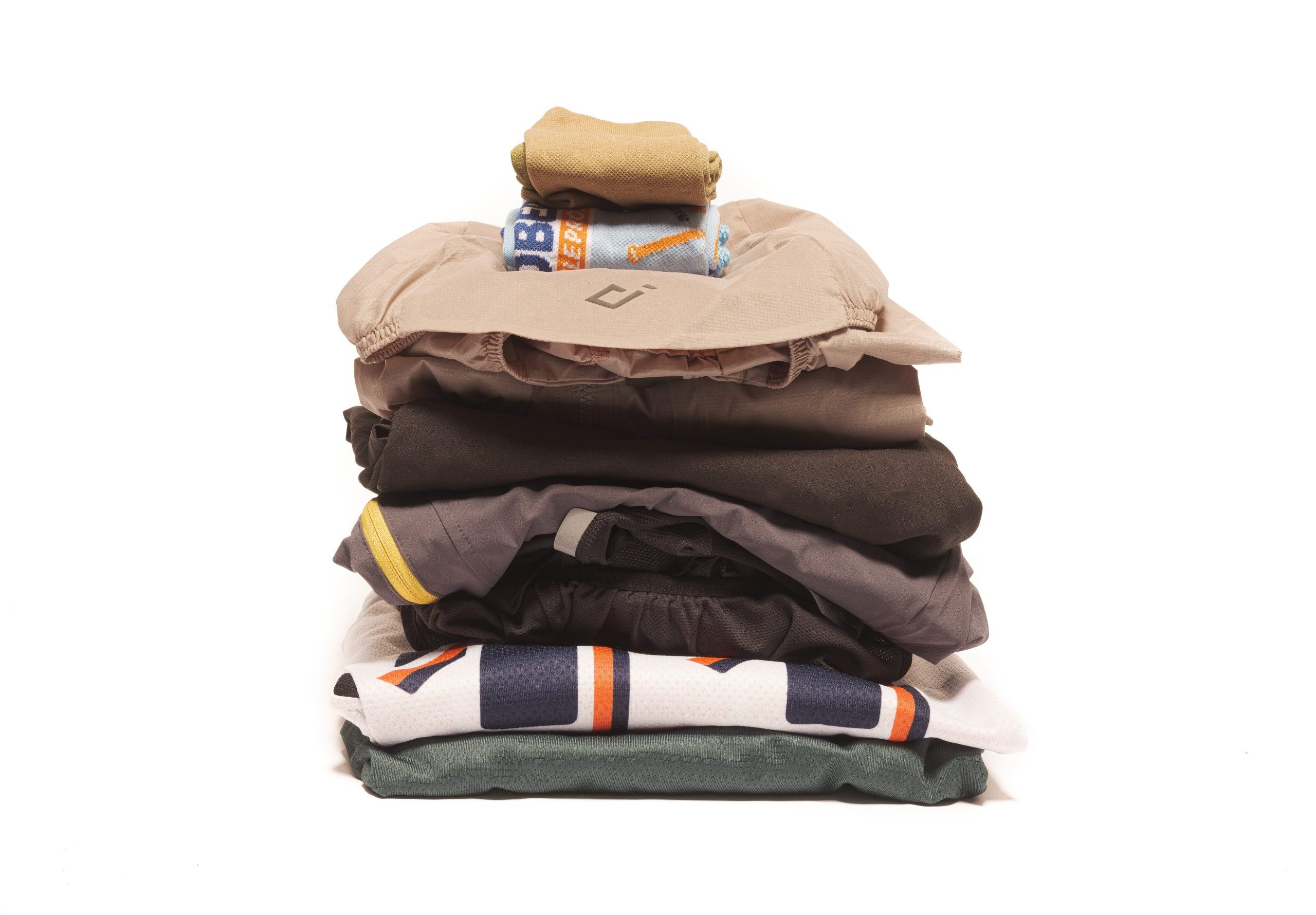 Bikepacking Clothing Blog-Jan_2025-13 Bikepacking clothing in a stack