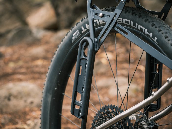 FLiP bikepacking cargo cages for nalgenes and quick detach bikepacking bags and fork packs