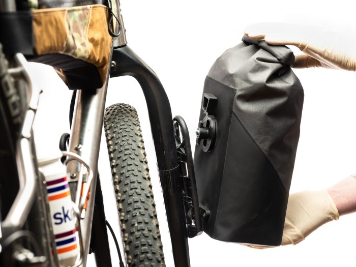 Hemlock with FLIP Cages Bikepacking Fork Packs