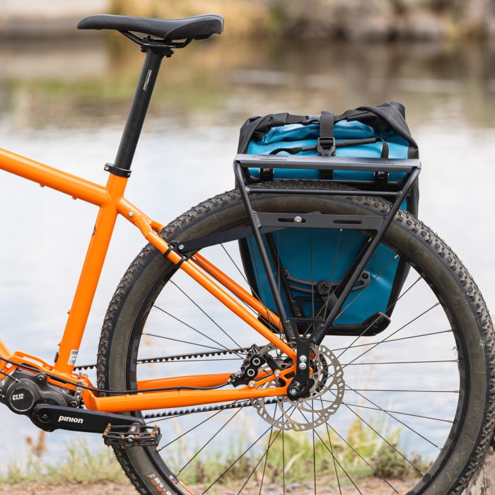 Divide Mounted on the back of a Tout Terrain with an Ortlieb Pannier.