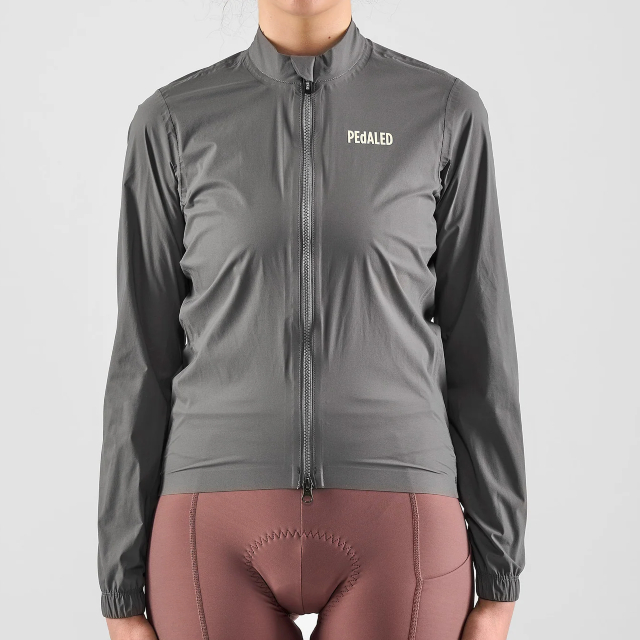 Model wearing PedalEd Women's Waterproof Jacket