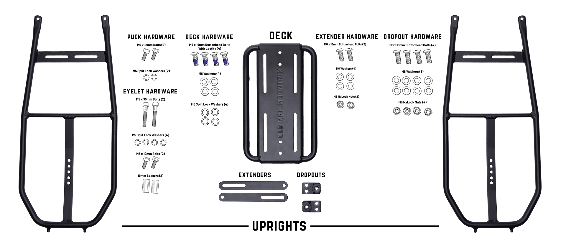 Impala Flatlay-2 old man mountain impala lowrider front bikepacking rack