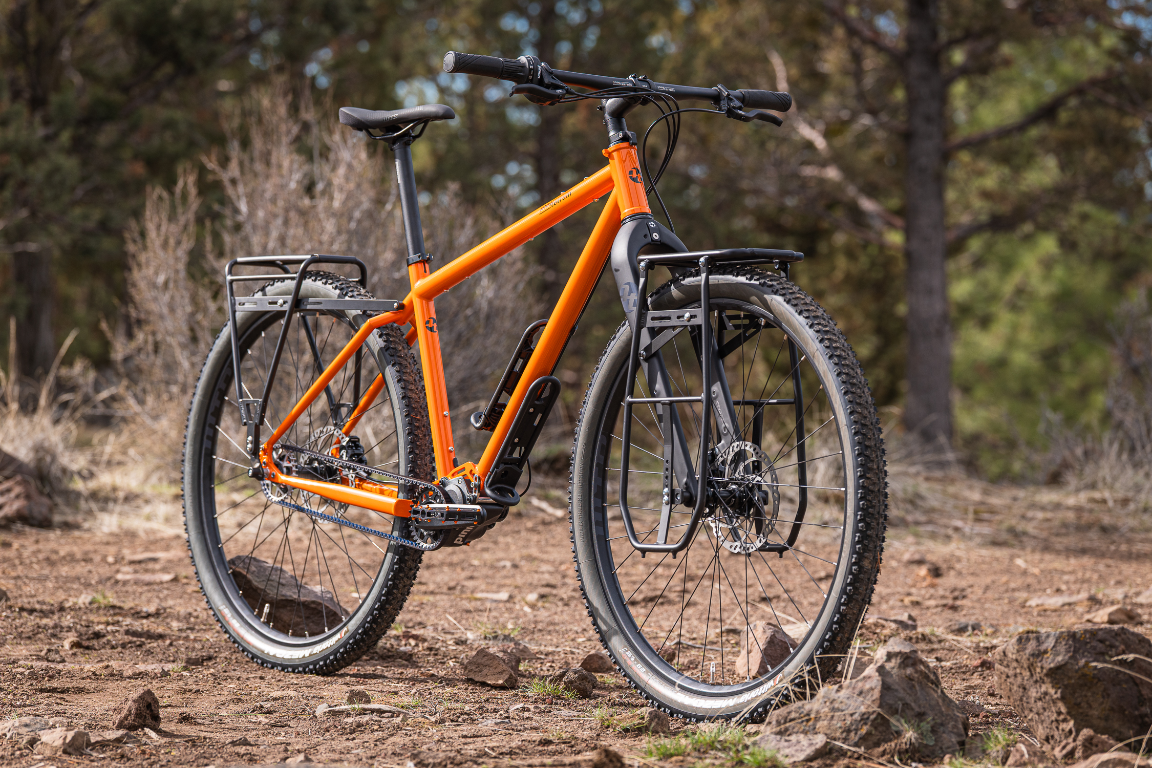Tout Terrain touring bike with old man mountain impala lowrider front bikepacking rack