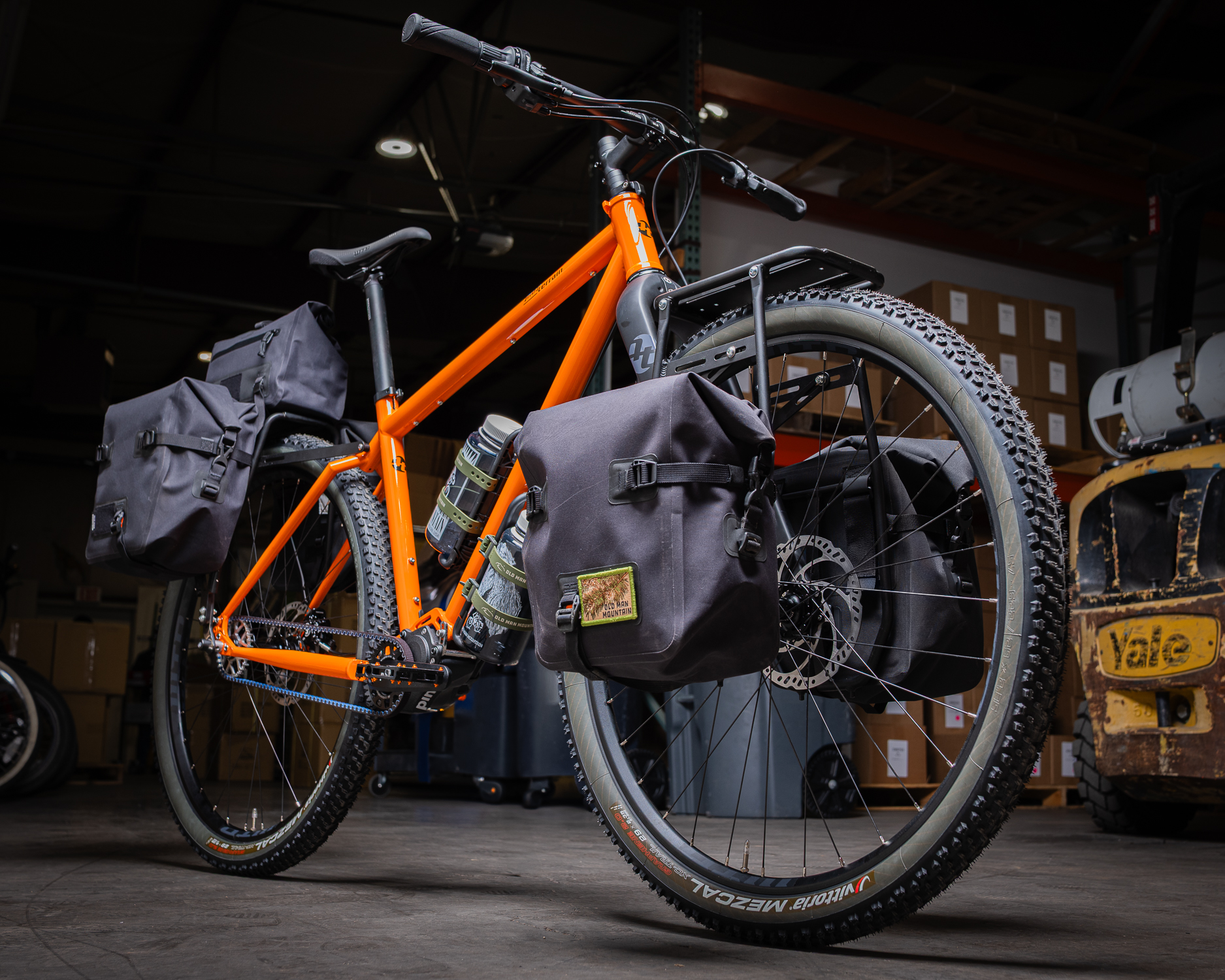 Tout Terrain touring bike with old man mountain impala lowrider front bikepacking rack