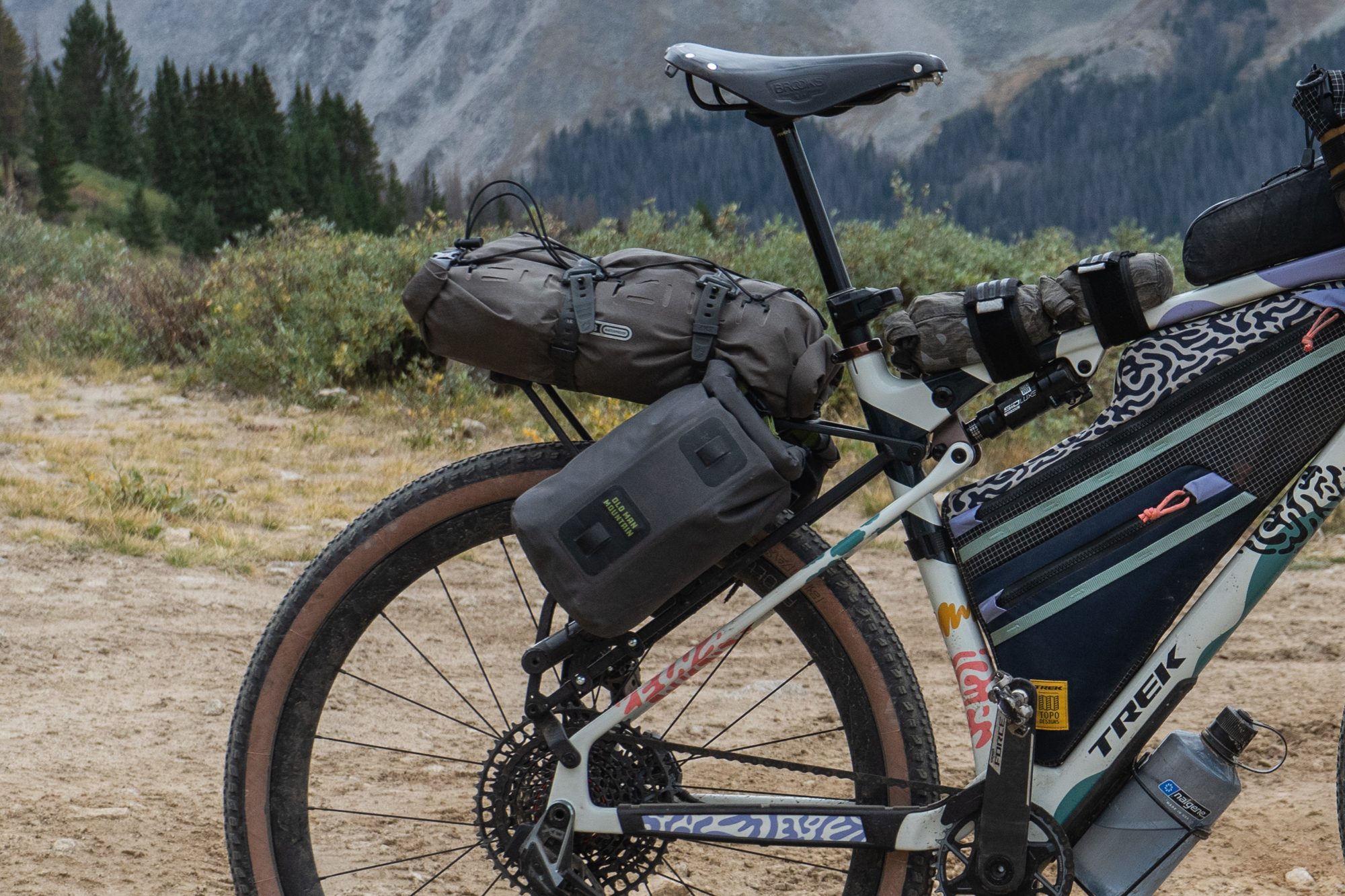 5L hemlock bikepacking pannier on Trek Checkout bikepacking bike