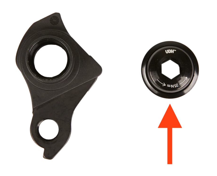 Image of UDH with the fixing bolt called out