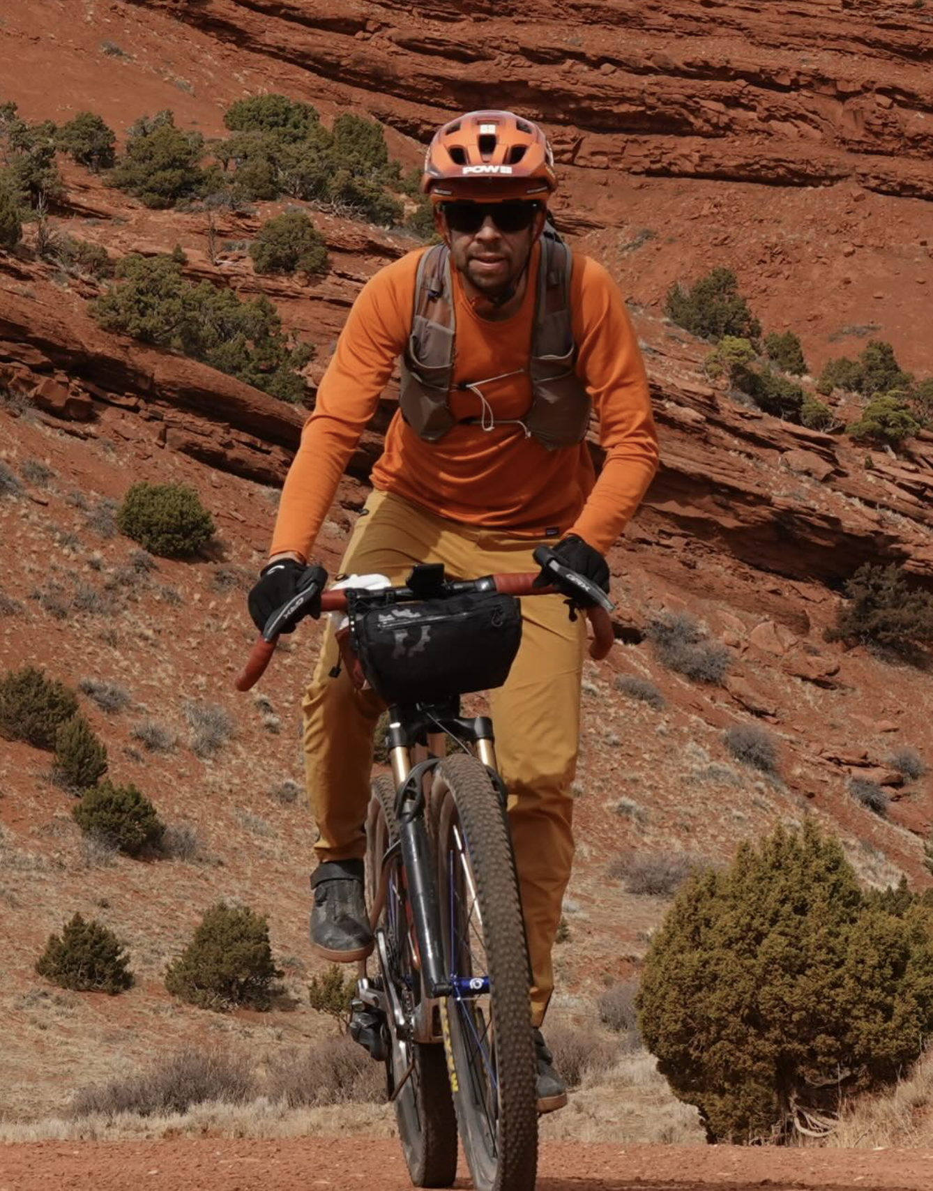 Kurt Refsnider riding towards the camera