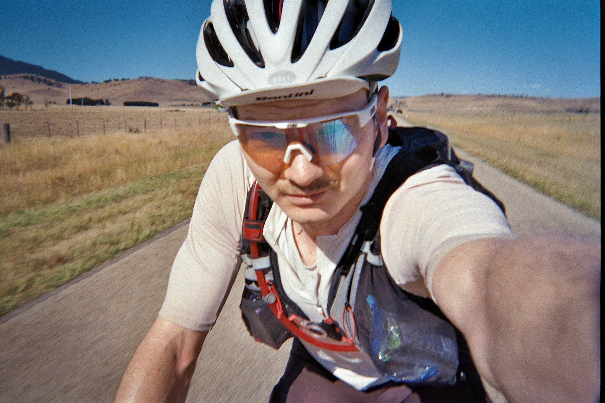 Lorenz on-bike selfie.