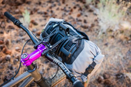 Manzanita Bikepacking Handlebar Cradle with computer and light accessory mounts.