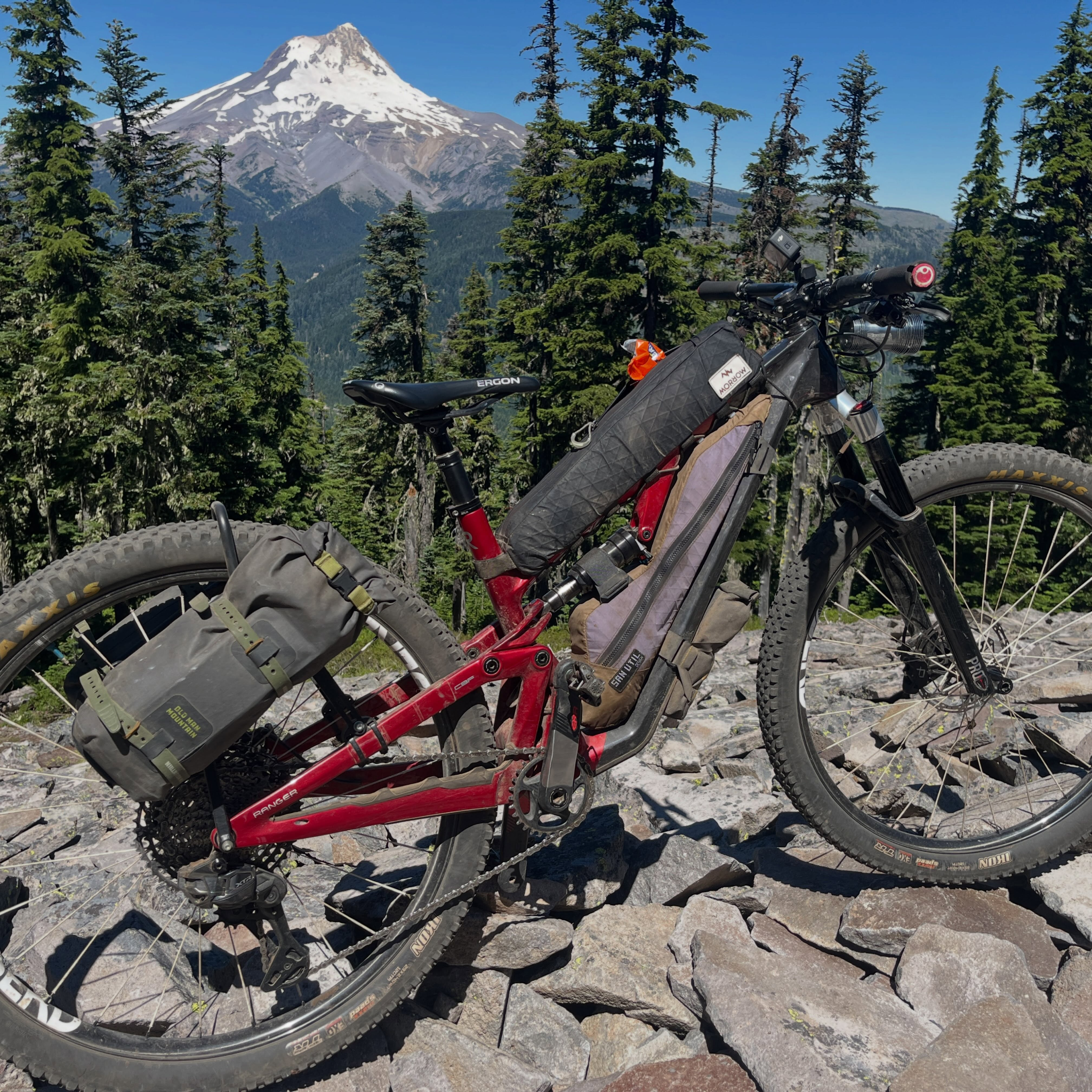 alex6 Alex's bike on Gunsight Ridge with Mt. Hood in the background.